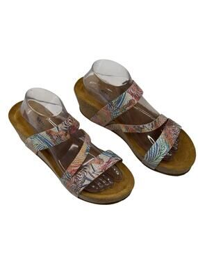 Spring Step Butterpea Wedge Slide Sandal Multi Leather Womens US9.5-10 EU41 New